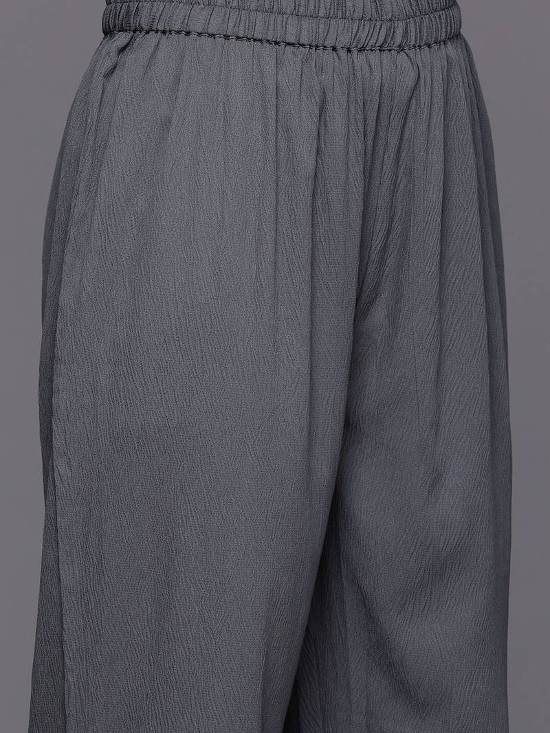 Empire Silk Crepe Kurta with Trousers