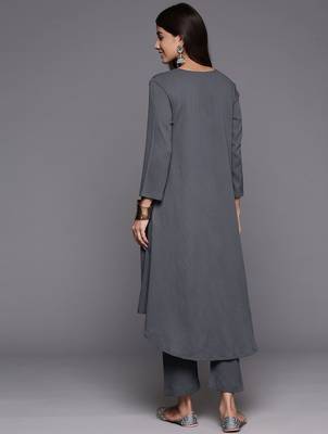Empire Silk Crepe Kurta with Trousers 6
