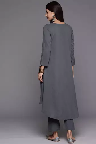 Empire Silk Crepe Kurta with Trousers