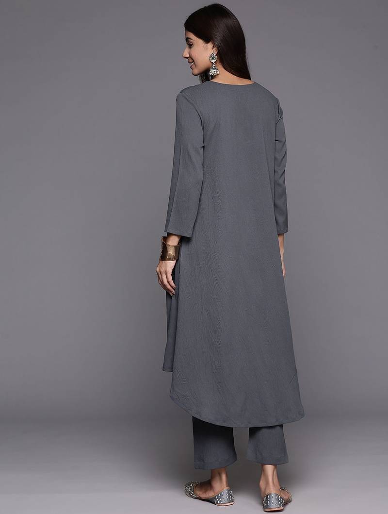 Empire Silk Crepe Kurta with Trousers