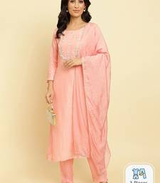 Floral Embroidered Beads & Stones Kurta With Trousers & Dupatta