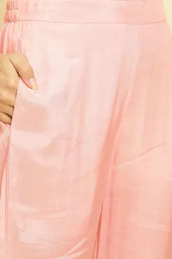 Floral Embroidered Beads & Stones Kurta With Trousers & Dupatta