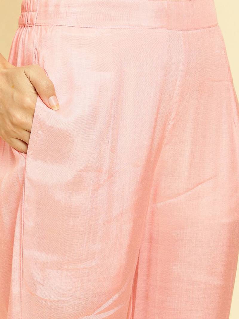 Floral Embroidered Beads & Stones Kurta With Trousers & Dupatta