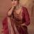 Floral Embroidered Thread Work Straight Kurta With Trousers And Dupatta