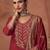 Floral Embroidered Thread Work Straight Kurta With Trousers And Dupatta
