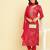 Bandhani Printed Beads & Stones Kurta With Trousers & Dupatta