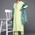 Women Green Pleated Kurta with Trousers & Dupatta
