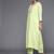 Women Green Pleated Kurta with Trousers & Dupatta