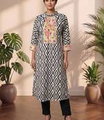 Women Printed Regular Mirror Work Kurta with trouser