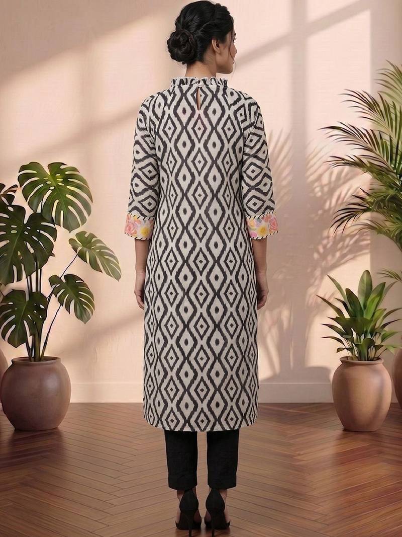 Women Printed Regular Mirror Work Kurta with trouser