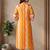 Women's Striped Cotton Aline Kurta Set with Fusion Look
