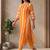 Women's Striped Cotton Aline Kurta Set with Fusion Look
