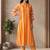 Women's Striped Cotton Aline Kurta Set with Fusion Look