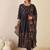 Floral Printed Round Neck Anarkali  Cotton Kurta With Trousers & With Dupatta