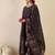 Floral Printed Round Neck Anarkali  Cotton Kurta With Trousers & With Dupatta