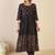 Floral Printed Round Neck Anarkali  Cotton Kurta With Trousers & With Dupatta