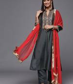 Women Ethnic Motifs Embroidered Kurta with Trousers & Dupatta