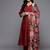 Women Maroon Ethnic Motifs Embroidered Kurta with Trousers & With Dupatta