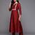 Women Maroon Ethnic Motifs Embroidered Kurta with Trousers & With Dupatta