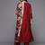 Women Maroon Ethnic Motifs Embroidered Kurta with Trousers & With Dupatta