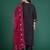 Plus Size Black Embroidered Straight Kurta Trousers With Dupatta Set