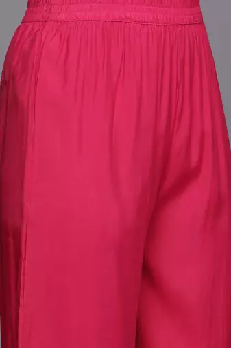 Ethnic Motifs Embroidered Zari Panelled Kurta With Palazzos & Dupatta