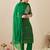 Bandhani Printed Thread Work Georgette Straight Kurta With Trousers & Dupatta