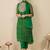 Bandhani Printed Thread Work Georgette Straight Kurta With Trousers & Dupatta