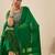 Bandhani Printed Thread Work Georgette Straight Kurta With Trousers & Dupatta