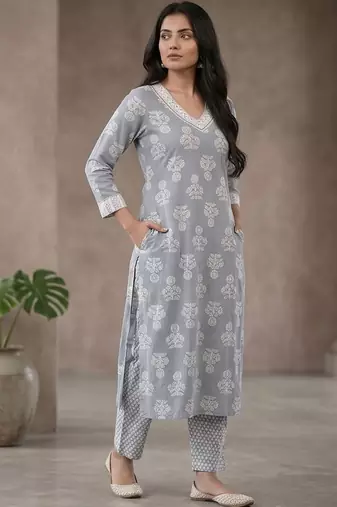 Women Ethnic Motifs Printed Regular Kurta with Trousers & With Dupatta