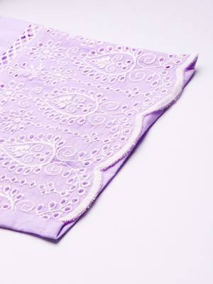 Ethnic Motifs Embroidered Thread Work  Cotton Kurta With Trousers & Dupatta 8