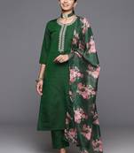 Women Ethnic Motifs Embroidered Regular Kurta with Trousers & Dupatta