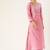 Women Pink Embroidered Mirror Work Kurta with Trousers