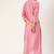 Women Pink Embroidered Mirror Work Kurta with Trousers