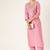 Women Pink Embroidered Mirror Work Kurta with Trousers