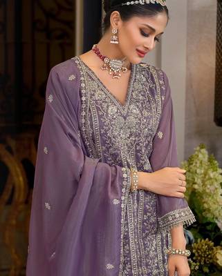 Women Ethnic Motifs Embroidered Regular Thread Work Kurta & Sharara With Dupatta 2