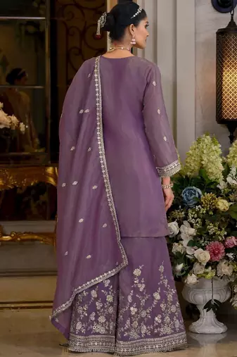 Women Ethnic Motifs Embroidered Regular Thread Work Kurta & Sharara With Dupatta