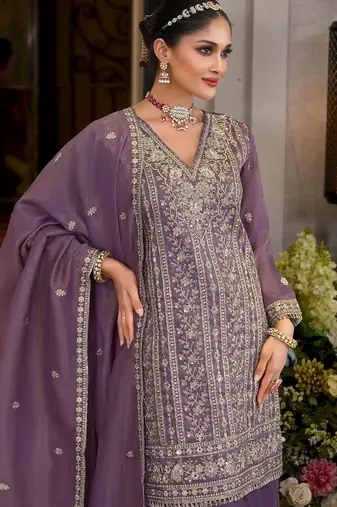 Women Ethnic Motifs Embroidered Regular Thread Work Kurta & Sharara With Dupatta