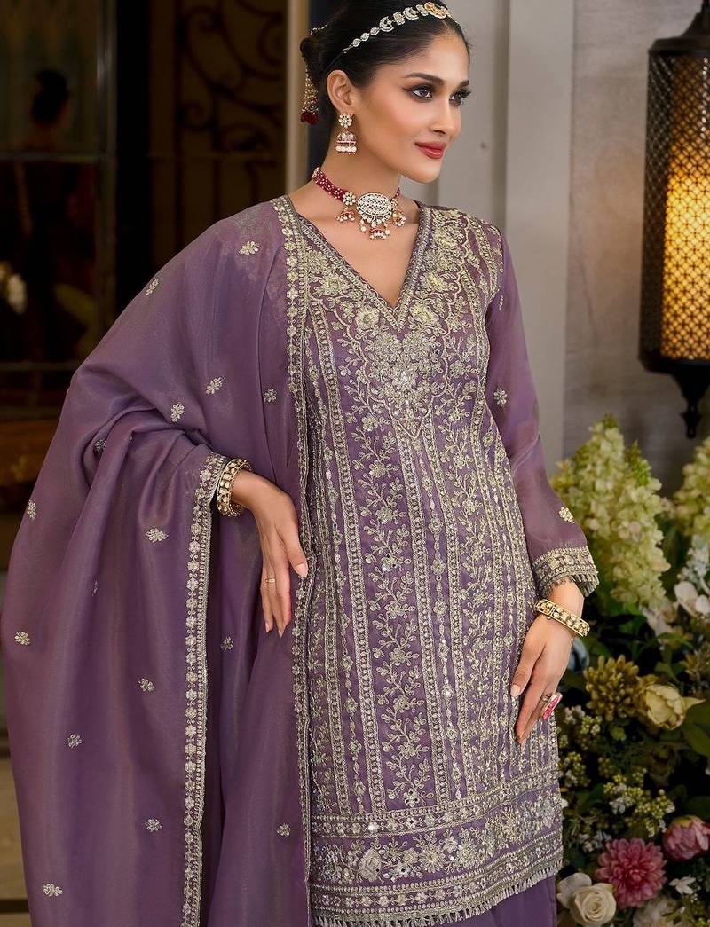 Women Ethnic Motifs Embroidered Regular Thread Work Kurta & Sharara With Dupatta