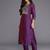 Purple Geometric Woven Design Thread Work Jacquard Kurta with Trousers & Dupatta