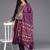 Purple Geometric Woven Design Thread Work Jacquard Kurta with Trousers & Dupatta