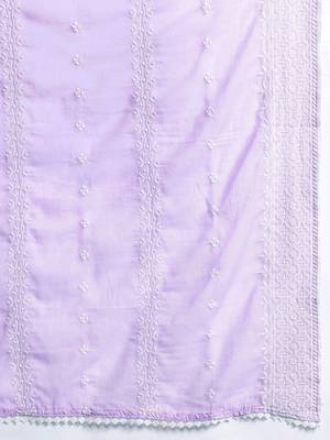 Ethnic Motifs Embroidered  Cotton Kurta with Trousers & Dupatta 4