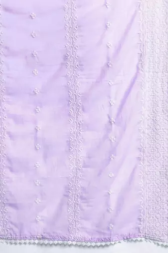 Ethnic Motifs Embroidered Pure Cotton Kurta with Trousers & Dupatta