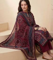 Women Ethnic Motifs Printed Mirror Work  Cotton Kurta & Trousers With Dupatta