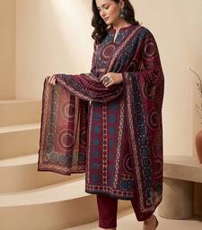 Women Ethnic Motifs Printed Mirror Work  Cotton Kurta & Trousers With Dupatta
