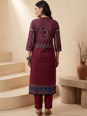 Women Ethnic Motifs Printed Mirror Work Pure Cotton Kurta & Trousers With Dupatta 6