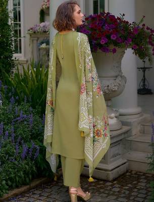 Women Embroidered Straight  Cotton Kurta Trousers With Dupatta set 4