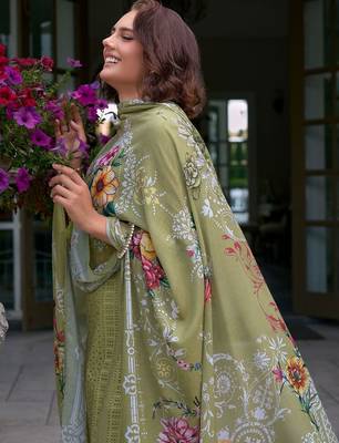 Women Embroidered Straight  Cotton Kurta Trousers With Dupatta set 5