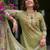 Floral Embroidered Mirror Work Pure Cotton Kurta With Trousers & Dupatta