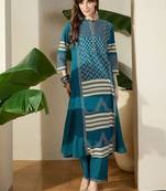 Women  Cotton Printed A-Line Kurta & Trousers